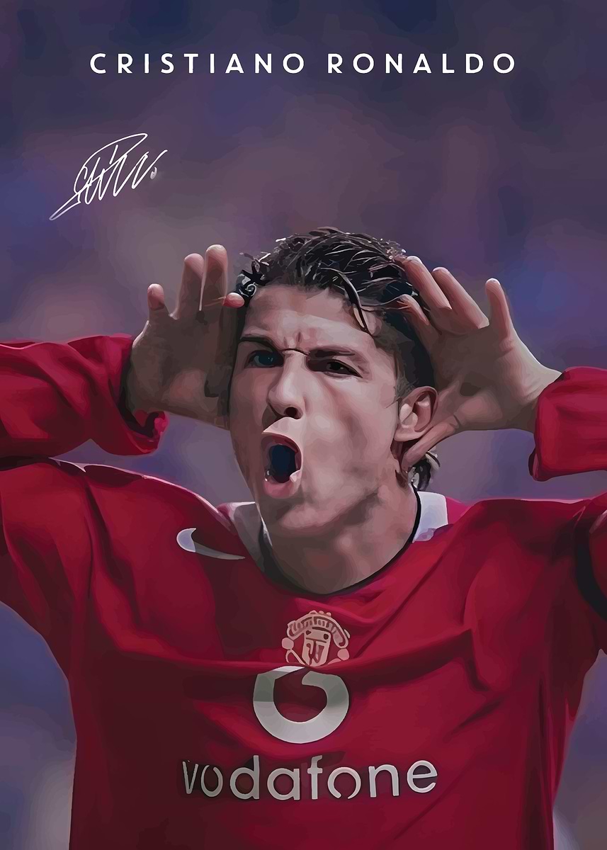 Cristiano Ronaldo Manchester United' Poster, picture, metal print