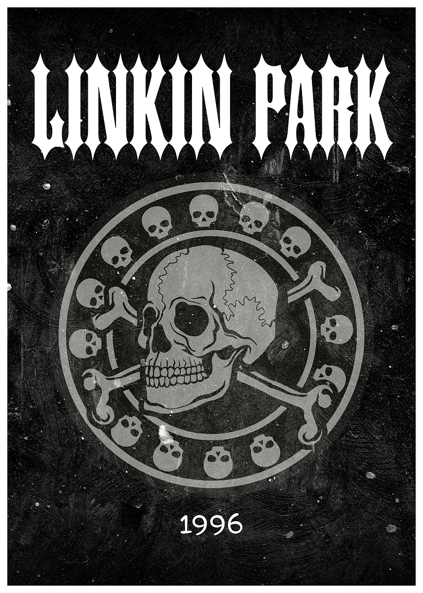 Linkin Park 1996 Poster' Poster, picture, metal print, paint by