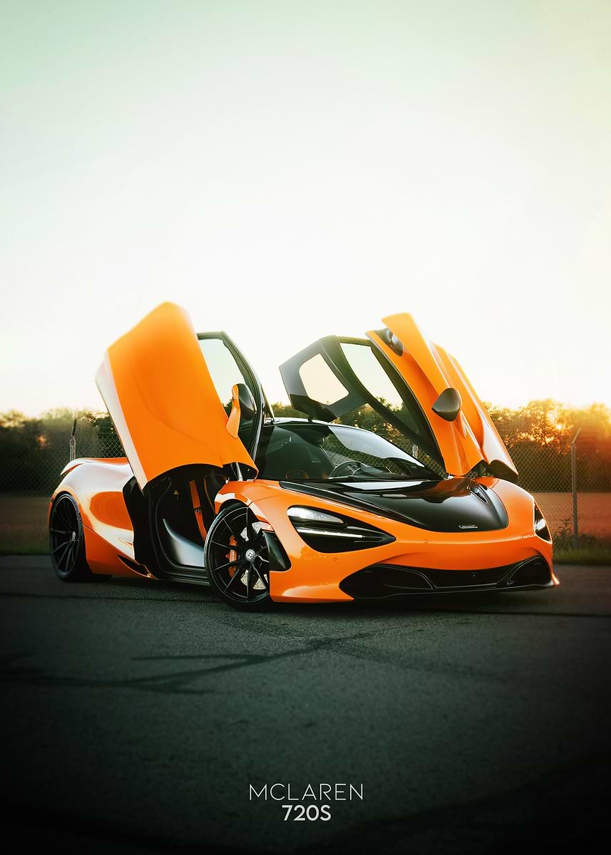 McLaren 720S Supercar' Poster, picture, metal print, paint by