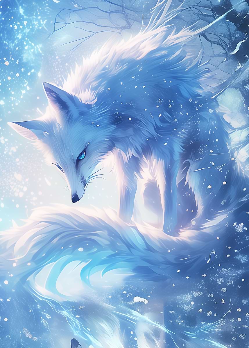 Arctic Fox Digital Art' Poster, picture, metal print, paint by
