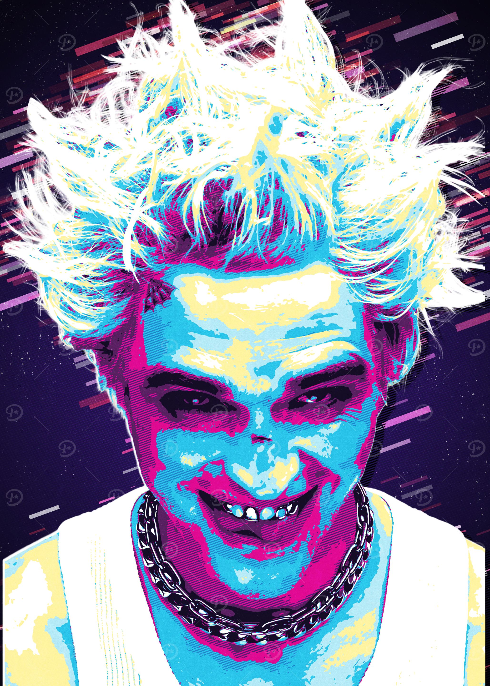 'Punk Rock Portrait' Poster, picture, metal print, paint by seems retro ...