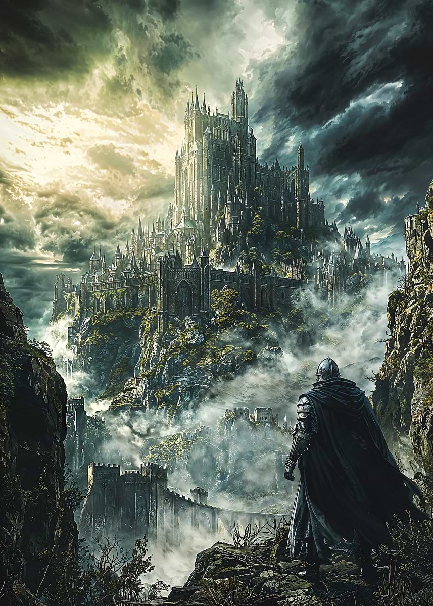 Stormwatch Citadel — from the Forgotten Fantasy Realms collection, a Pixaverse metal print