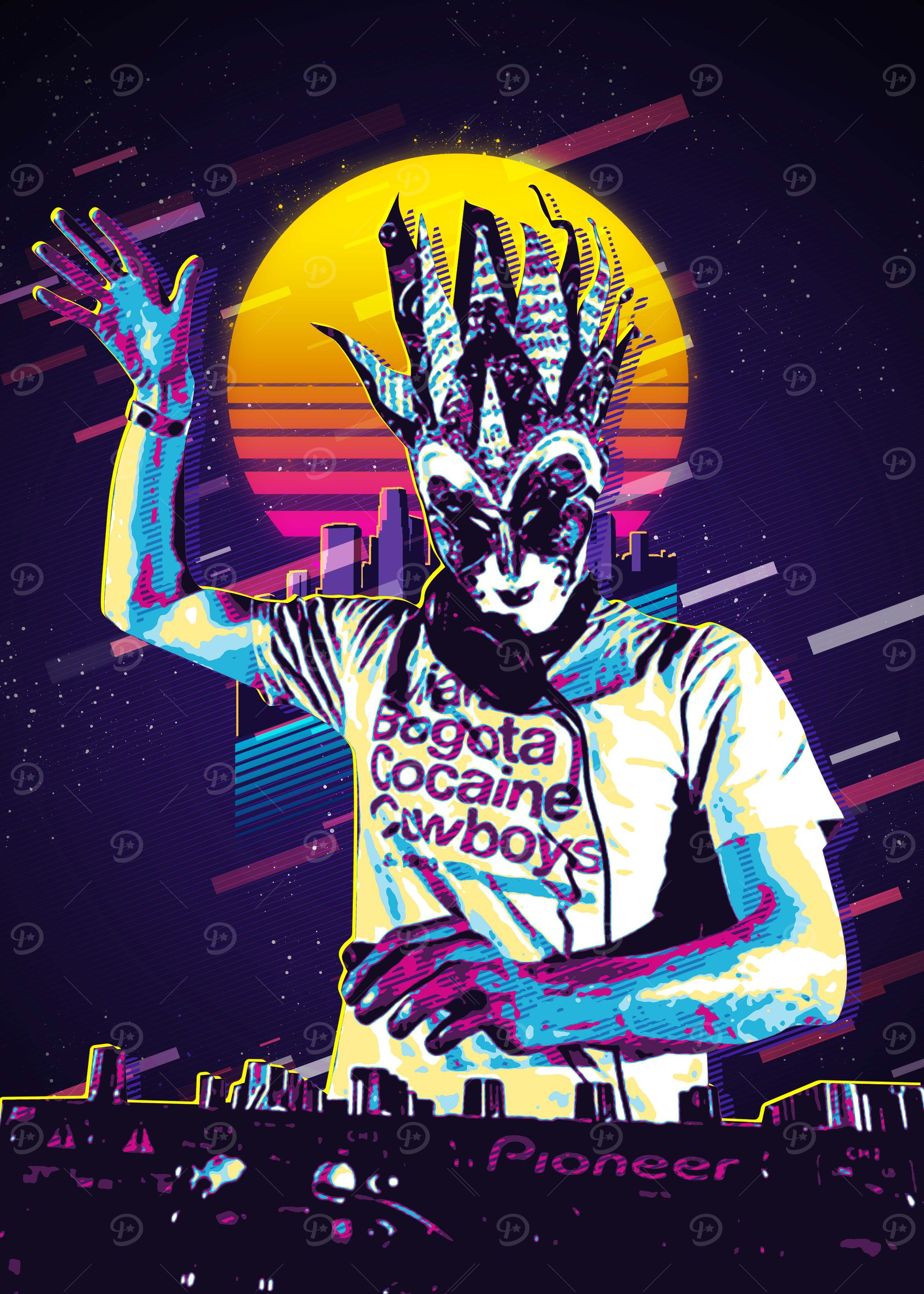 80s Retro DJ Poster' Poster, picture, metal print, paint by