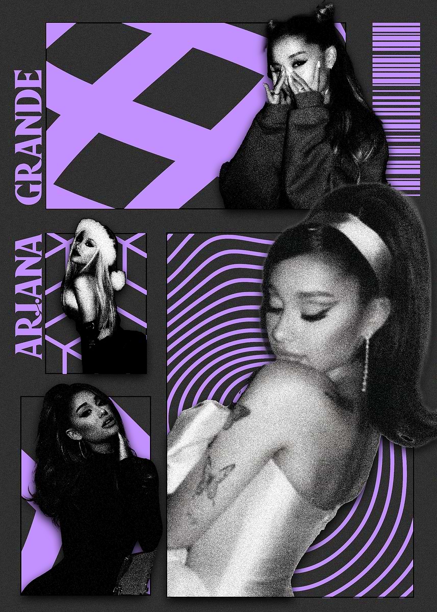 Ariana Grande Collage' Poster, picture, metal print, paint by