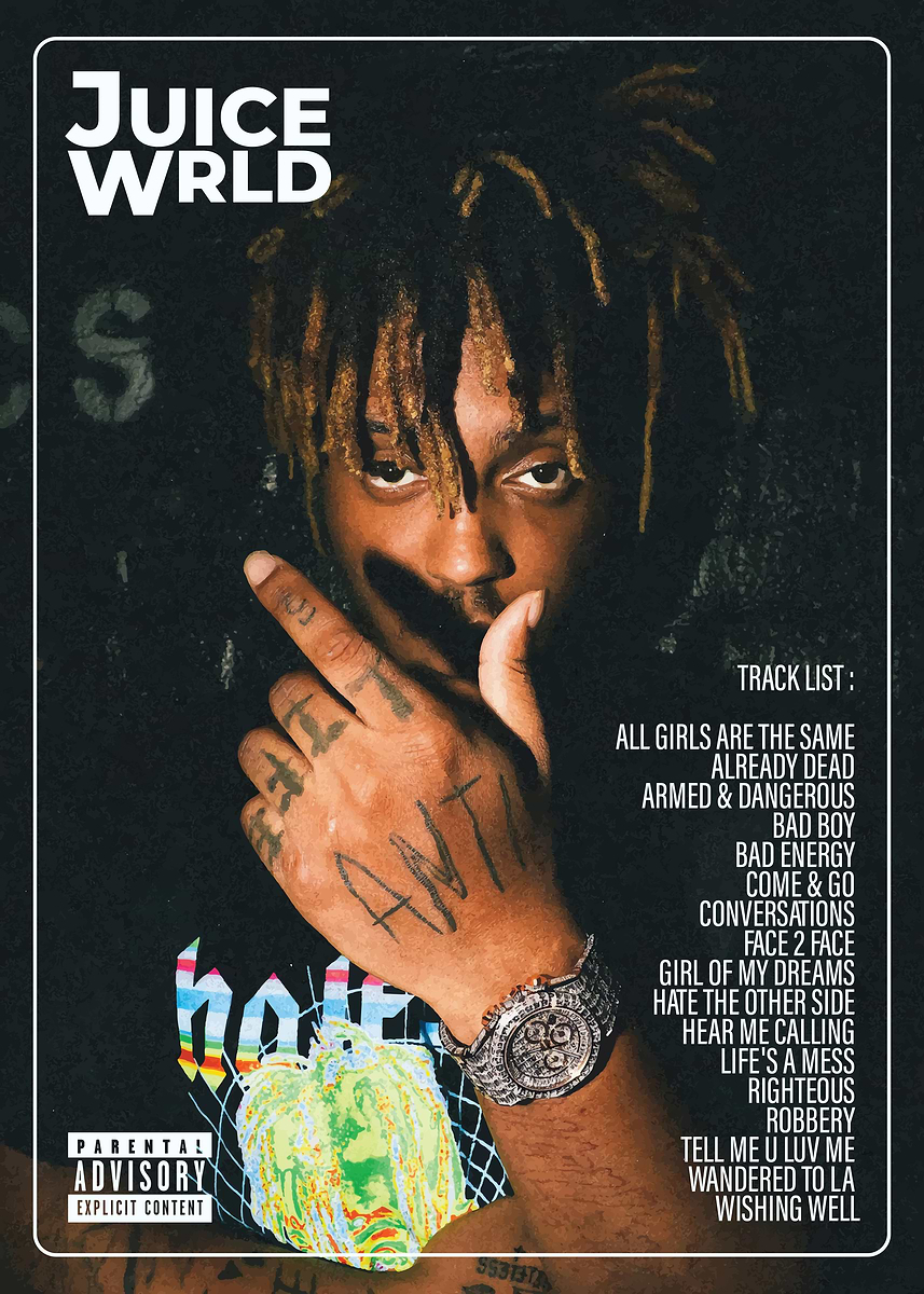 Juice WRLD Album Cover' Poster, picture, metal print, paint