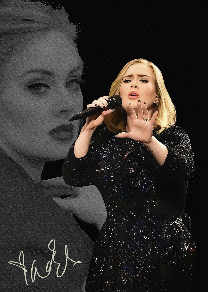 'Adele Performing Live' Poster, picture, metal print, paint by maxmoen ...
