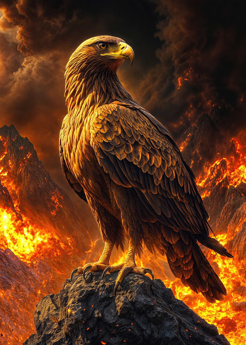 Golden Eagle Poster' Poster, picture, metal print, paint by Wall