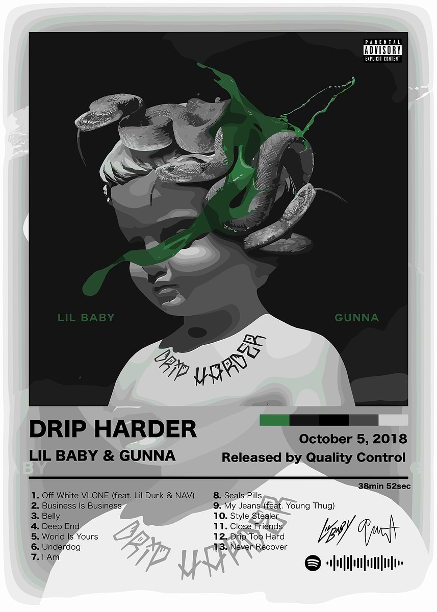 Gunna and Lil Baby Drip Harder' Poster, picture, metal print