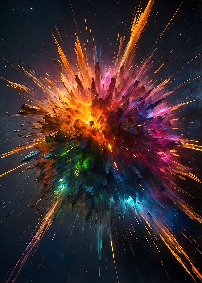 'Cosmic Color Explosion' Poster, picture, metal print, paint by Morten ...