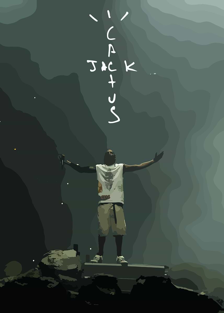 Travis Scott Cactus Jack' Poster, picture, metal print, paint by