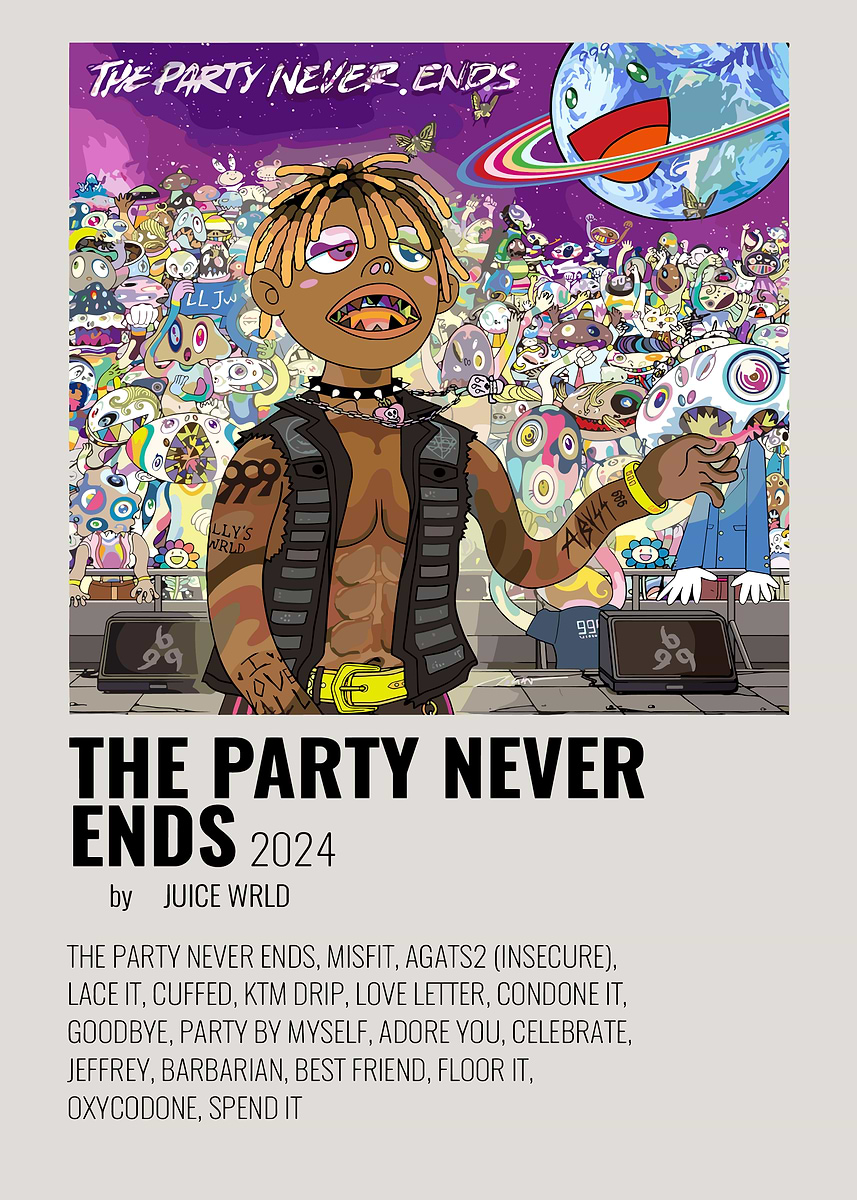 Juice Wrld Album Cover' Poster, picture, metal print, paint by Elg