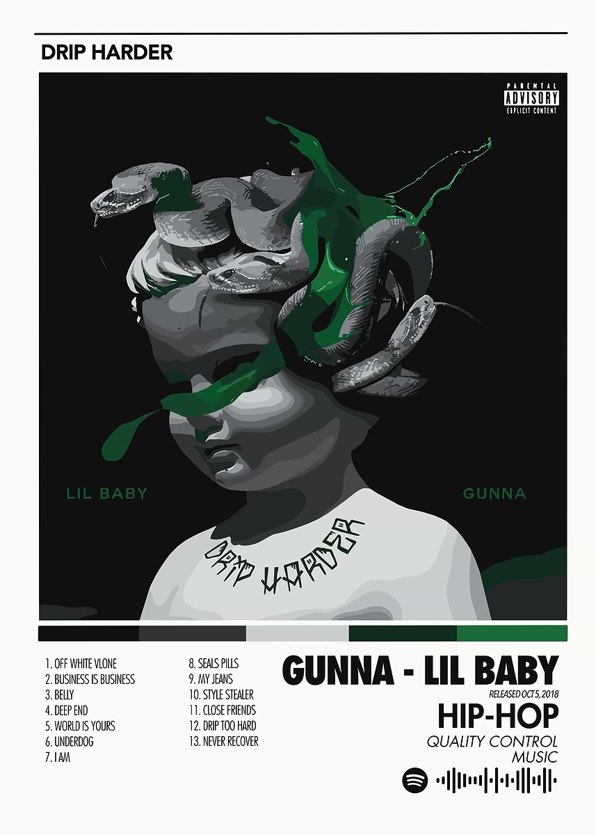 Gunna and Lil Baby Drip Harder' Poster, picture, metal print