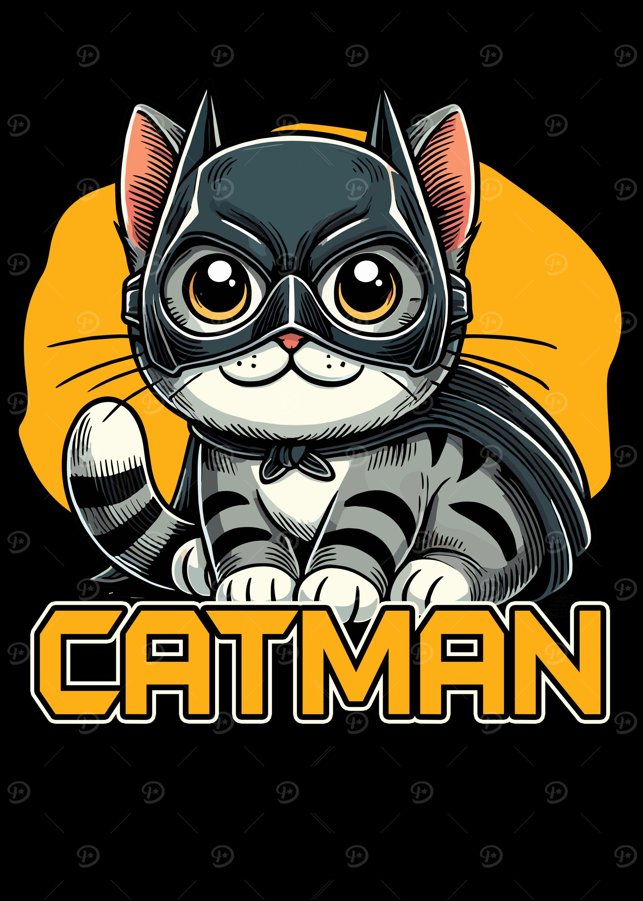 Adorable Catman Superhero' Poster, picture, metal print, paint by