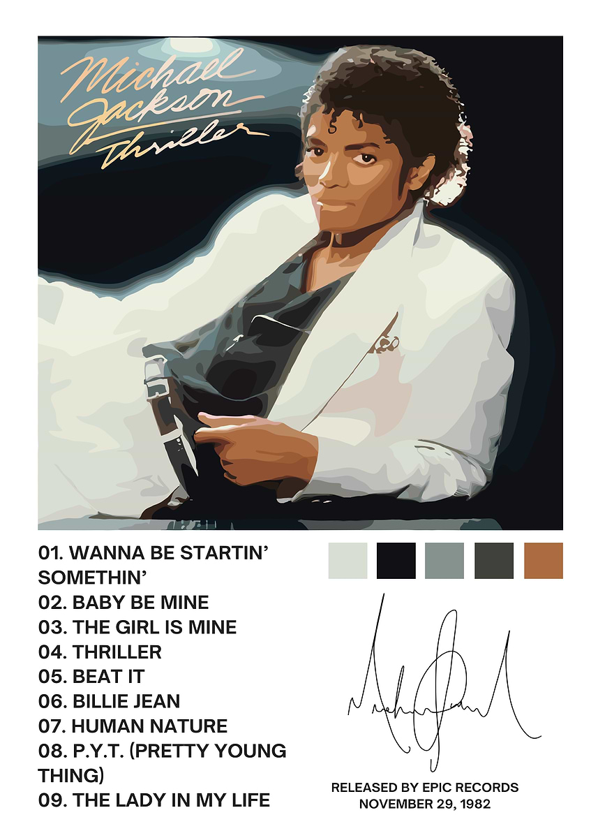 Michael Jackson Thriller' Poster, picture, metal print, paint by