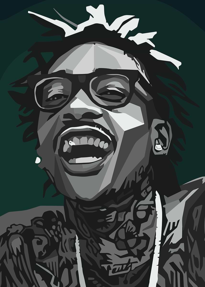 wiz khalifa rapper star' Poster, picture, metal print, paint by