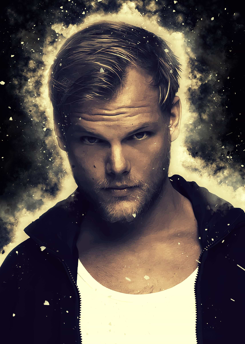Avicii Portrait' Poster, picture, metal print, paint by yunur