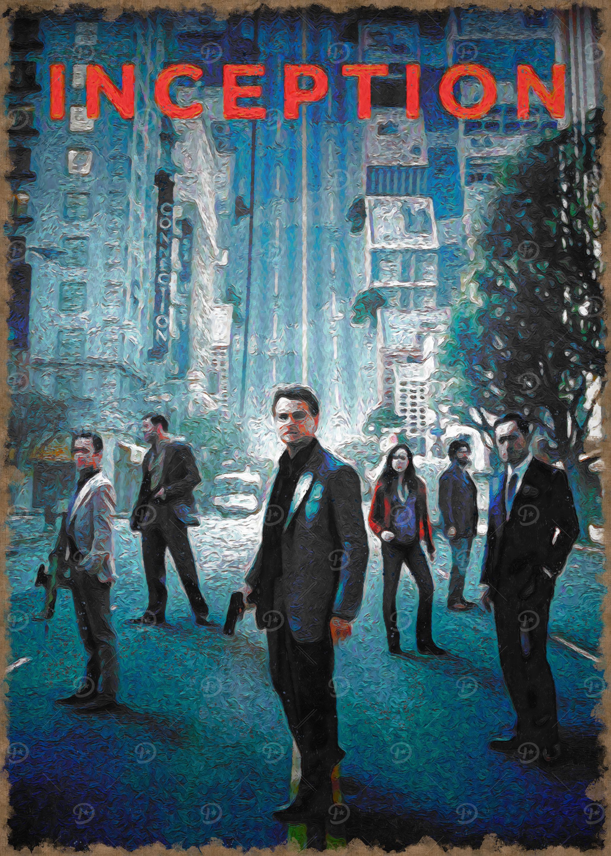 インセプション　displate Inception Movie Poster' Poster, picture, metal print, paint by