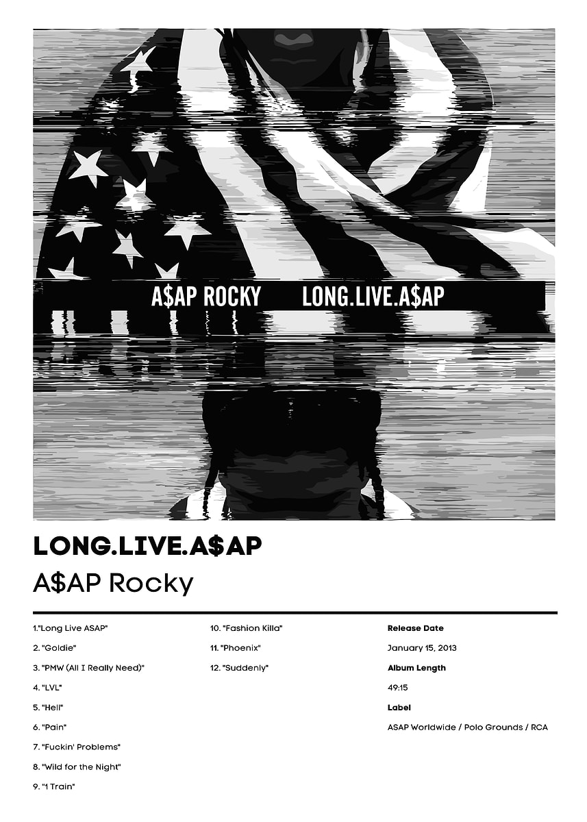 ASAP Rocky Long Live ASAP' Poster, picture, metal print, paint by