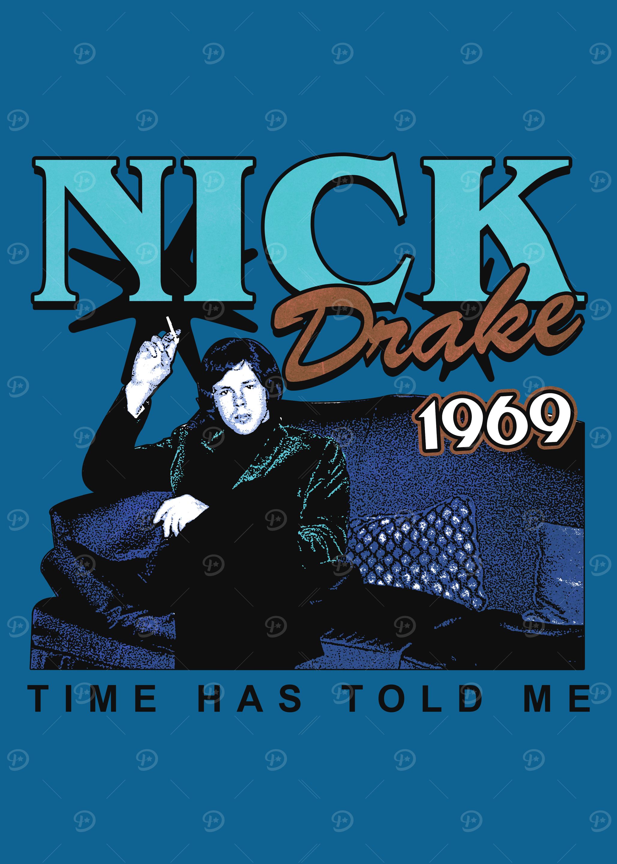 Nick Drake 1969 Poster' Poster, picture, metal print, paint by