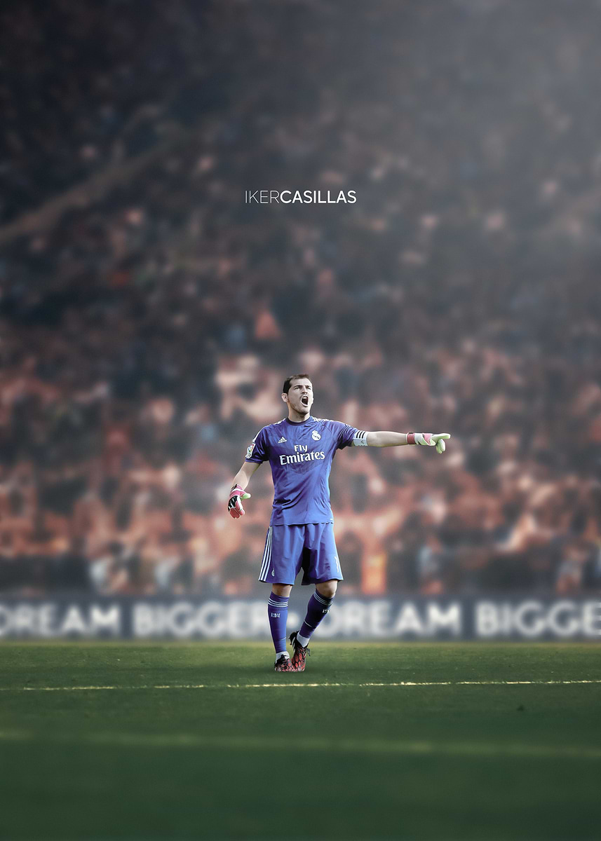 Iker Casillas Soccer Poster' Poster, picture, metal print, paint