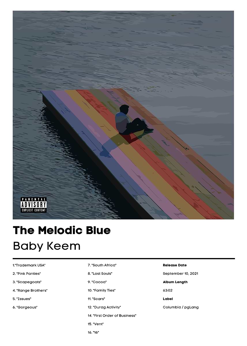 Baby Keem The Melodic Blue' Poster, picture, metal print, paint by