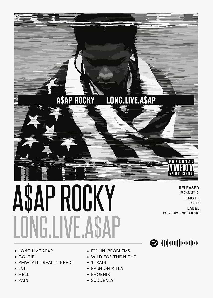 ASAP Rocky Long Live ASAP' Poster, picture, metal print, paint by