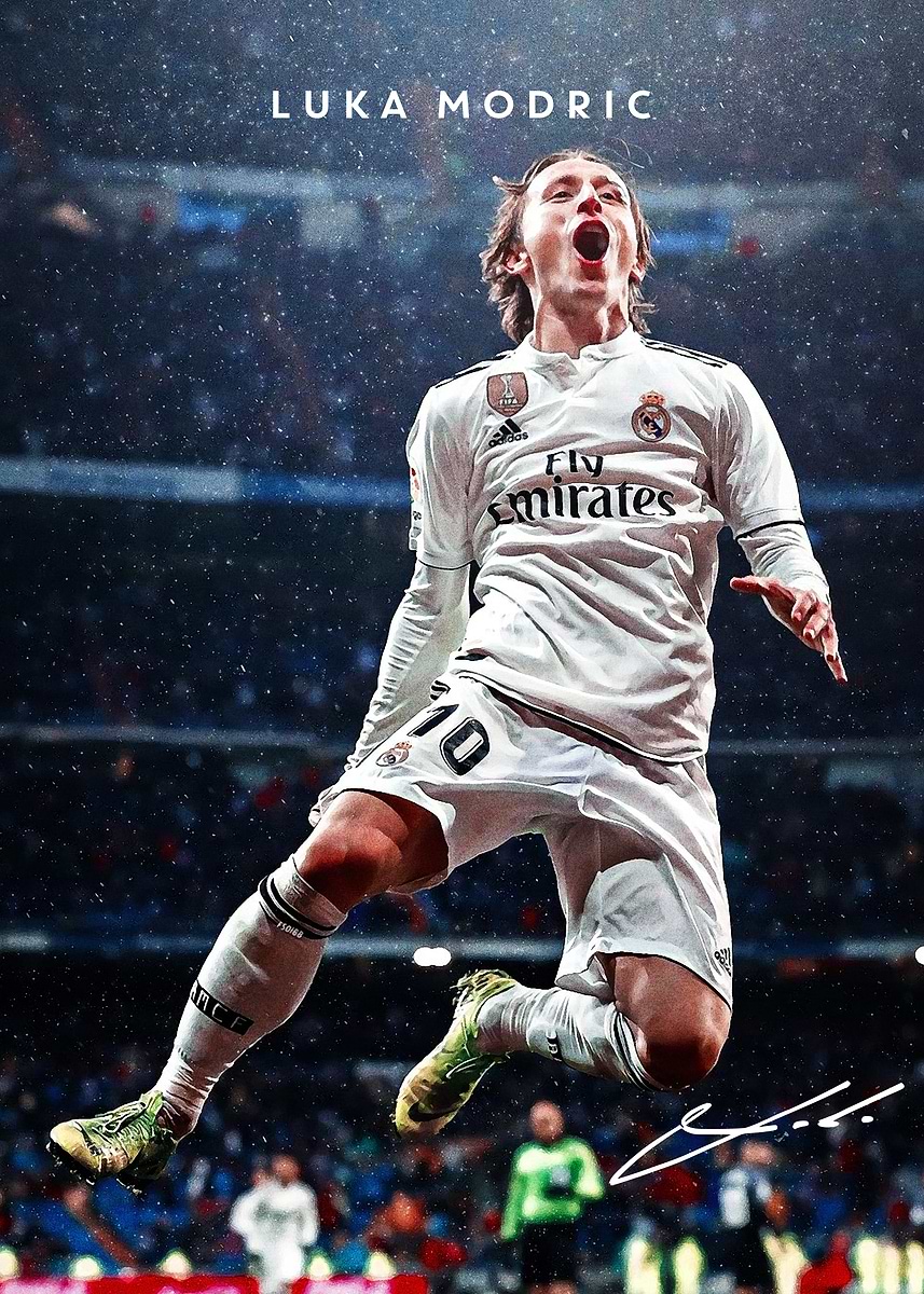 Luka Modric' Poster, picture, metal print, paint by Daisy Donna