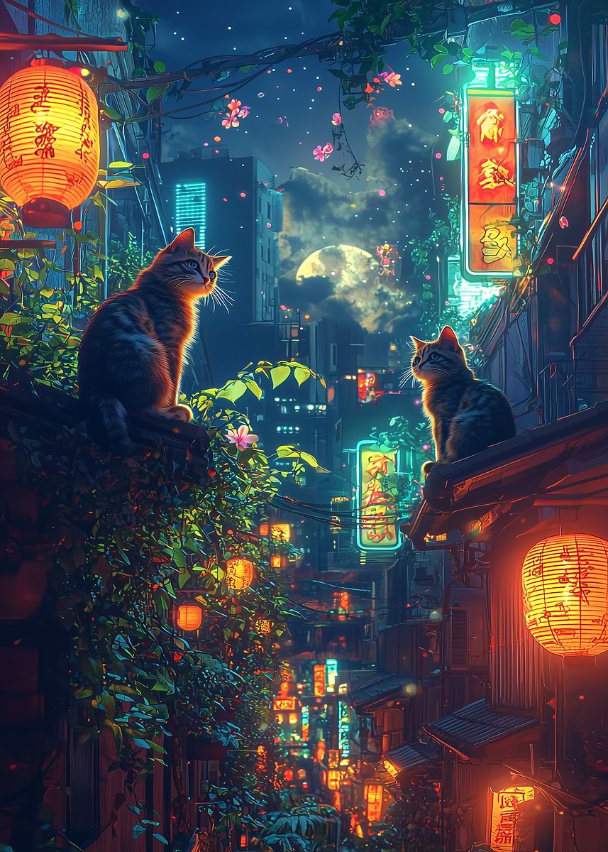 Displate ディスプレイット化け猫　メタルポースター 516d0bc354f41028f2d2a577c66130