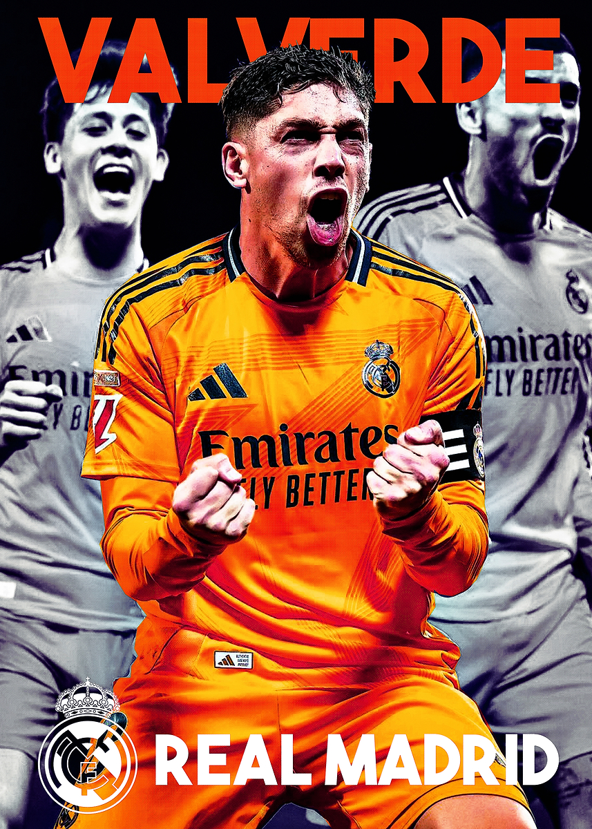 Valverde Real Madrid Soccer ' Poster, picture, metal print, paint