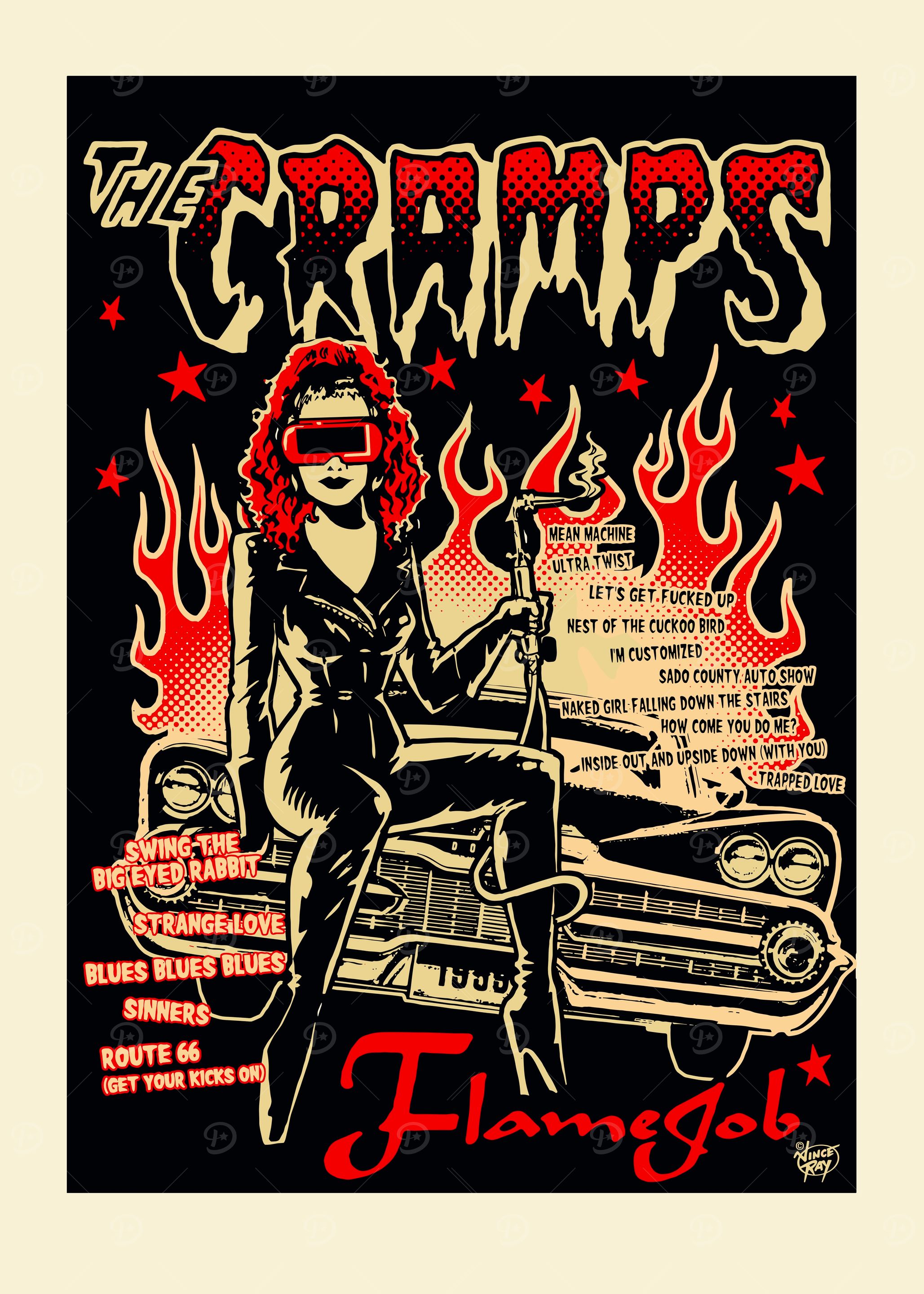 The Cramps Flame Job Poster' Poster, picture, metal print, paint