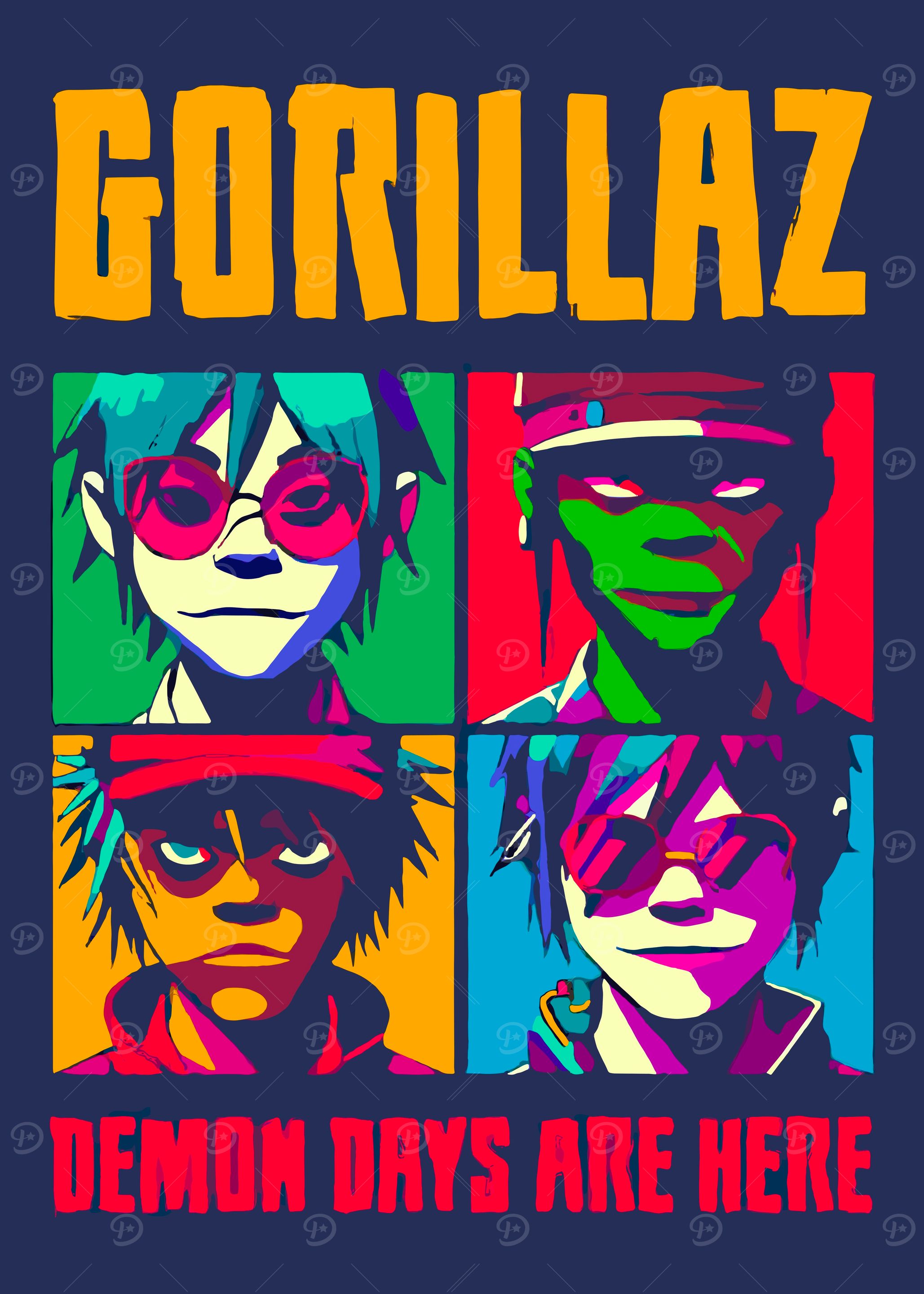 Gorillaz Demon Days Poster' Poster, picture, metal print, paint by