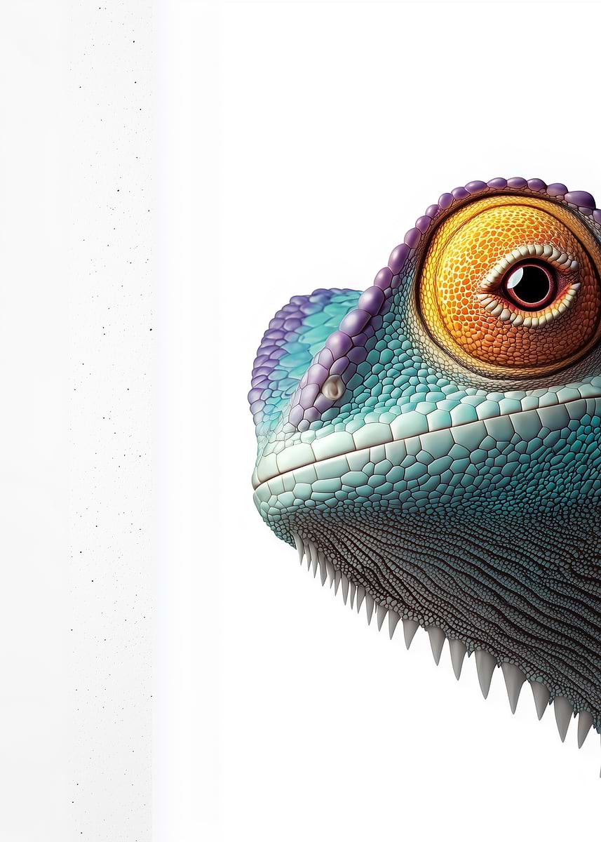 Chameleon Close-Up' Poster, picture, metal print, paint by