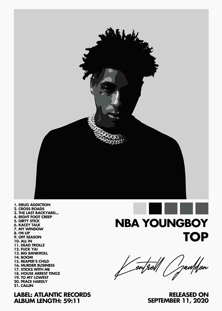 NBA YoungBoy Top' Poster, picture, metal print, paint by DESKO