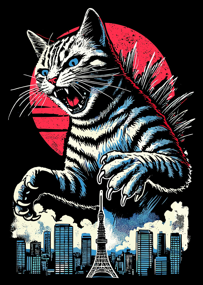 Displate ディスプレイット化け猫　メタルポースター Displate ディスプレイット化け猫メタルポースター