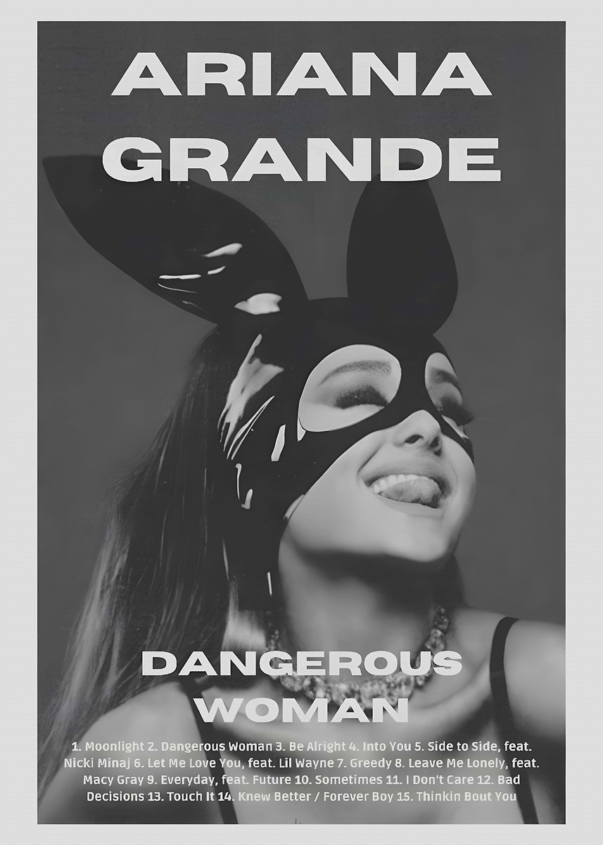Ariana Grande Dangerous Woman Album Cover' Poster, picture, metal