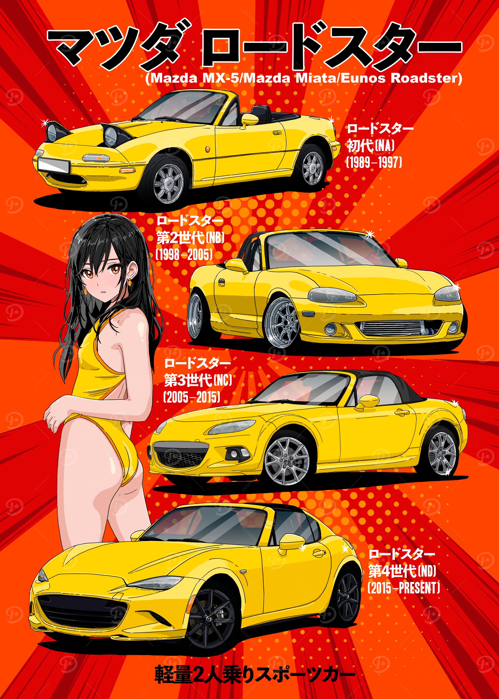 Mazda MX-5 Miata Evolution' Poster, picture, metal print, paint by