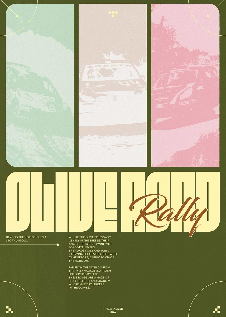 'Retro Rally Poster with Mediterranean Colours' Poster, picture, metal ...
