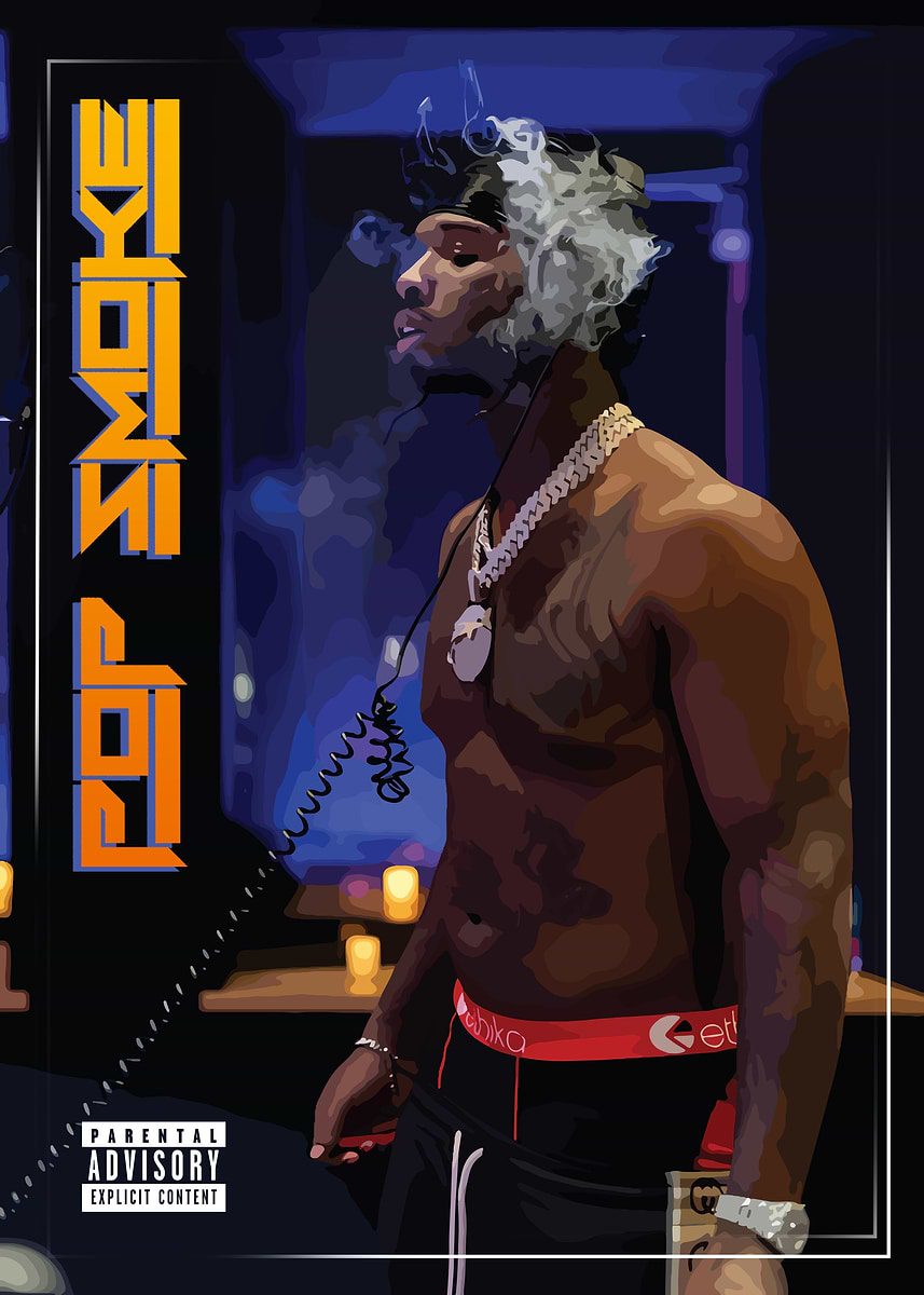 Pop Smoke ' Poster, picture, metal print, paint by Rick E Design