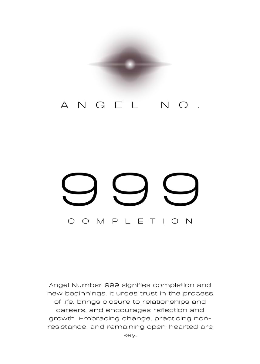 Angel Number 999' Poster, picture, metal print, paint by Martin