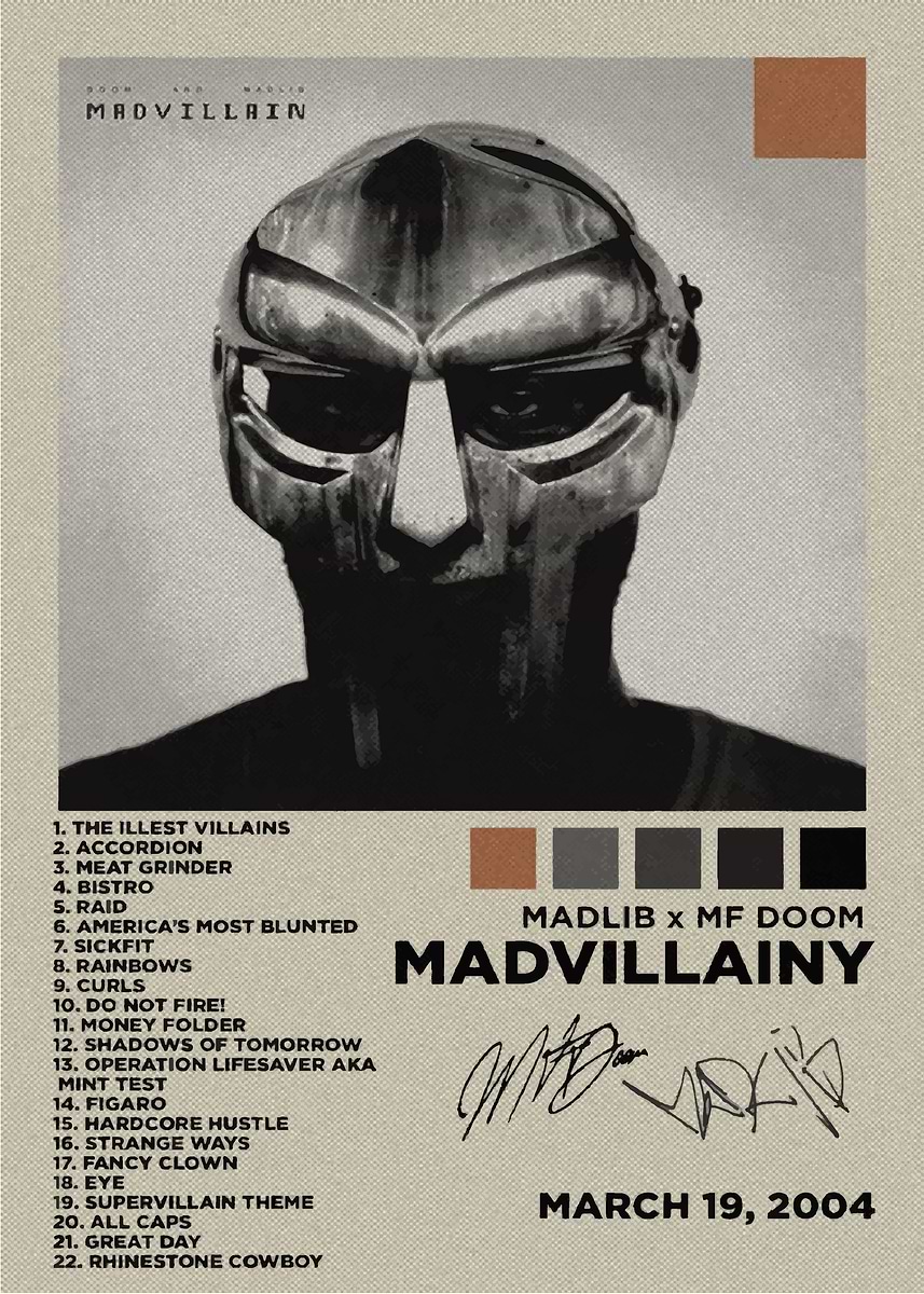新品 Madvillain / Madvillainy (Poster) Madvillain - Madvillainy - MF Doom - Retro Music Poster