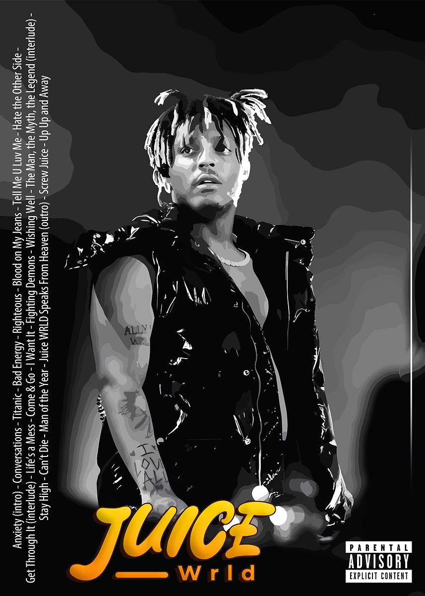 Juice Wrld Album Cover' Poster, picture, metal print, paint