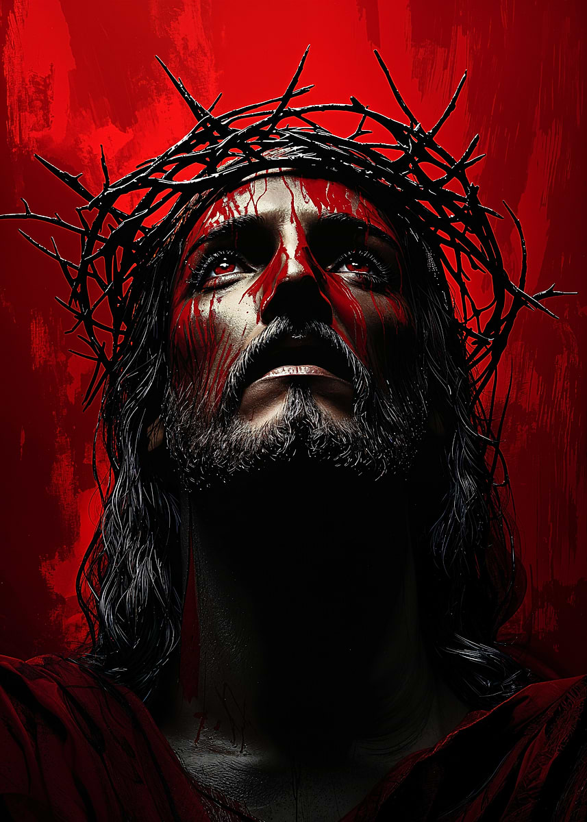 Jesus Christ Portrait' Poster, picture, metal print, paint by