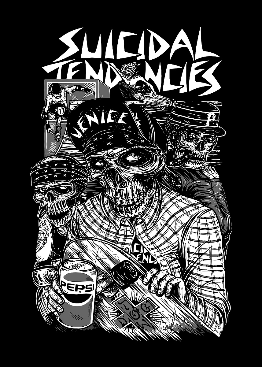 Suicidal Tendencies Skateboard Art' Poster, picture, metal print