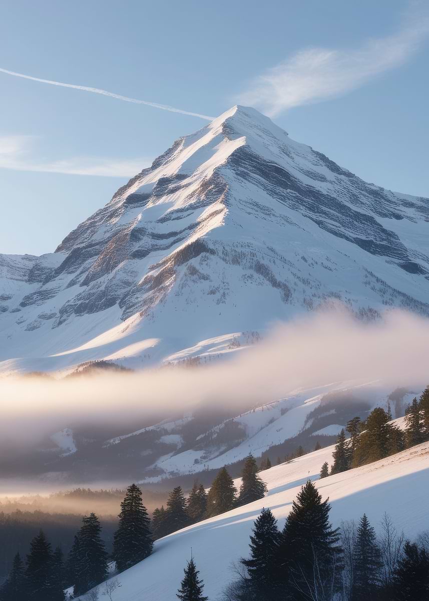 Dpicture 'Snowy Mountain Peak' Poster, picture, metal print, paint by Dpicture ...