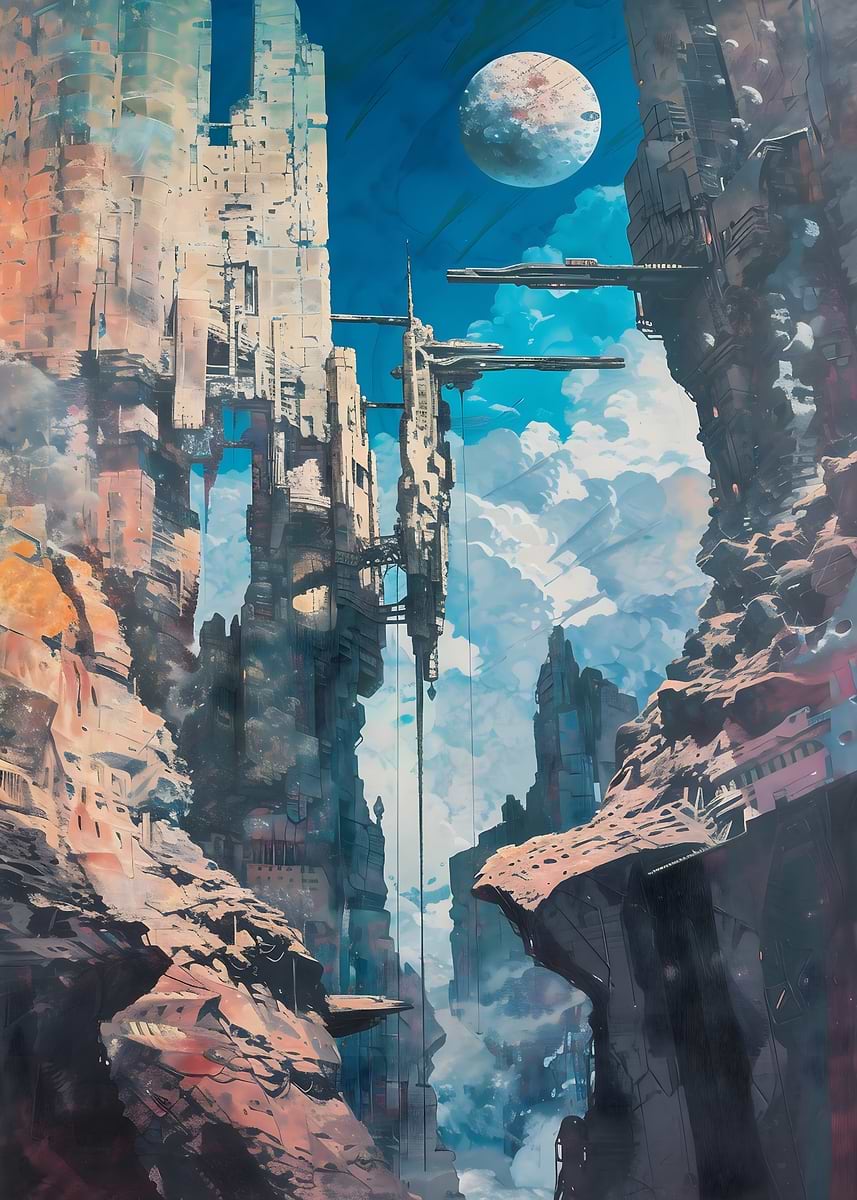 'Skyward Beyond Horizons' Poster, picture, metal print, paint by Wutto