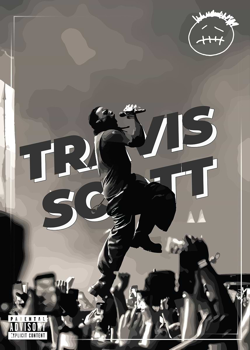 Travis Scott Concert Poster' Poster, picture, metal print, paint