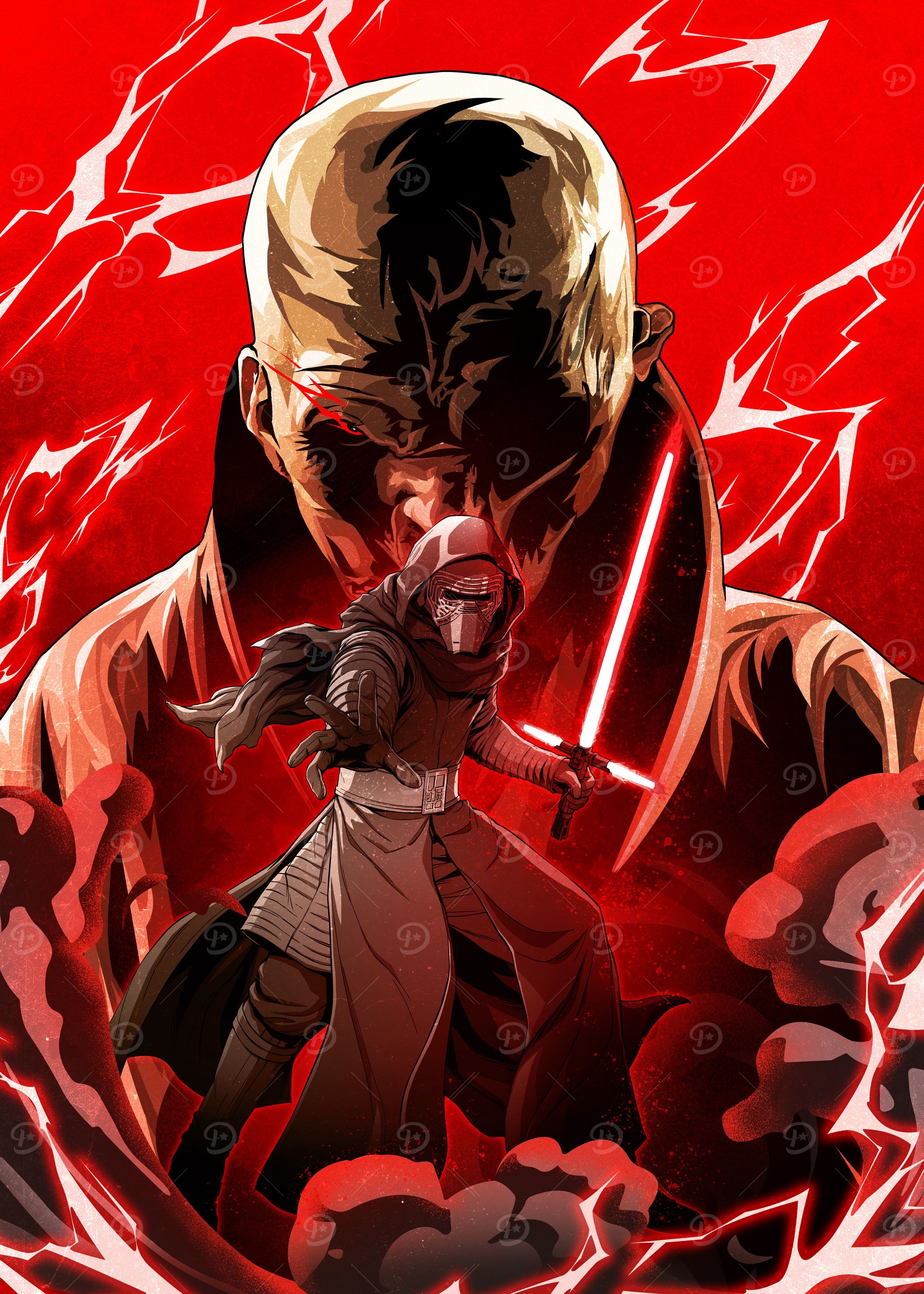 SWCJ Kylo Ren& Reyバッジ アートポスター Star Wars Celebration Japan 2025 Kylo Ren & Rey Badge Art