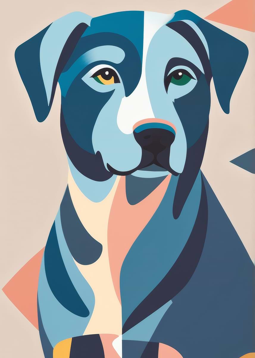 'Abstract Dog Portrait' Poster, picture, metal print, paint by Alice ...