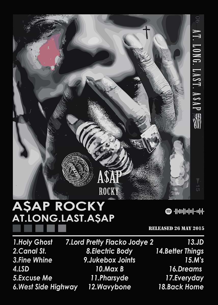 ASAP Rocky At Long Last ASAP' Poster, picture, metal print, paint