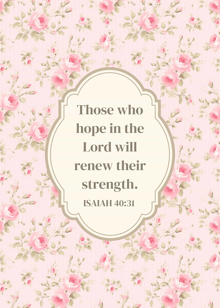 'Bible Verse Floral Background' Poster, picture, metal print, paint by ...
